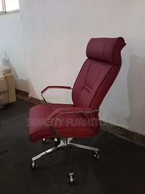Leather Office Chair Executive Office Chair High Back Maroon