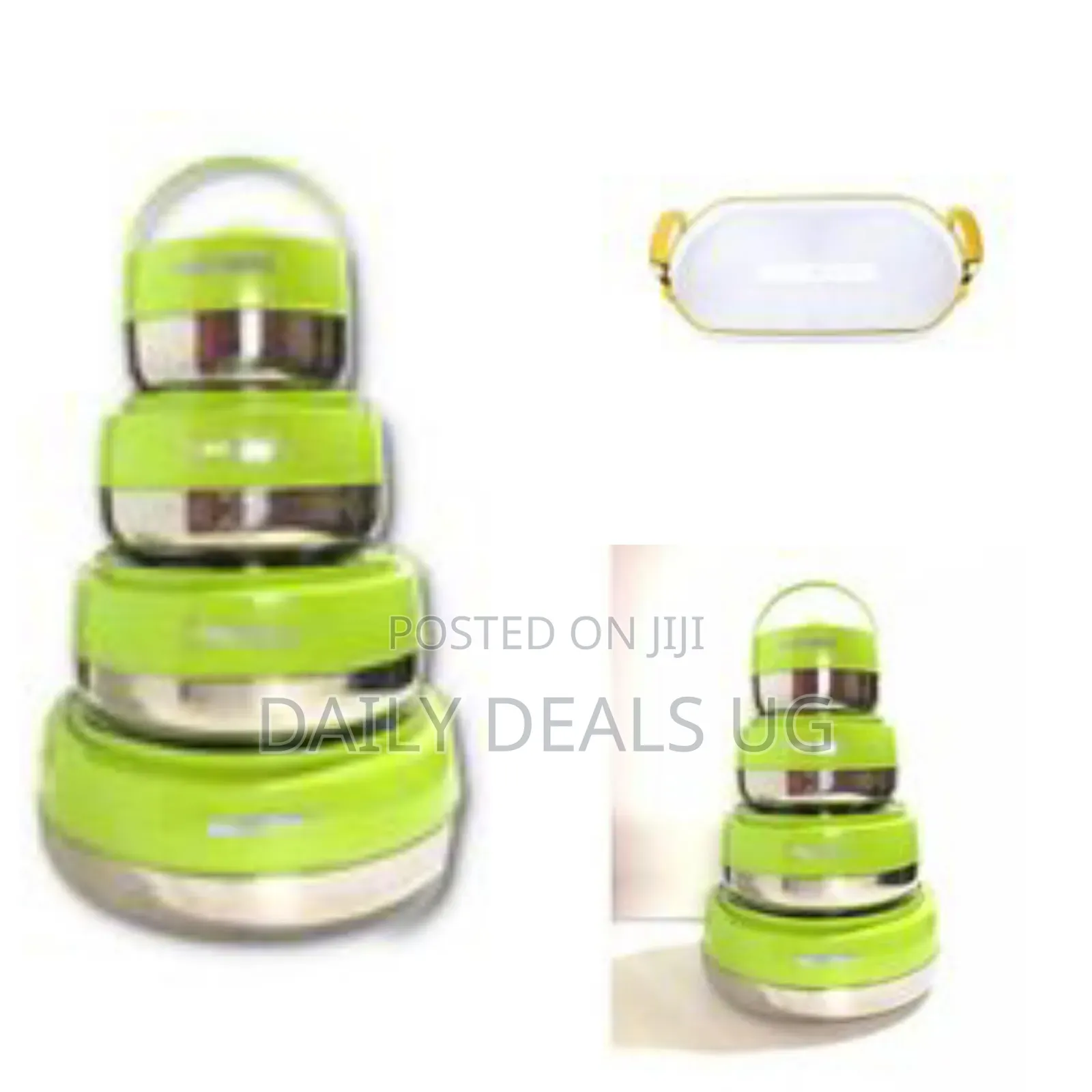 4pc Thermo Insulated Food Warmer Hot Pots Serving Dishes, Green