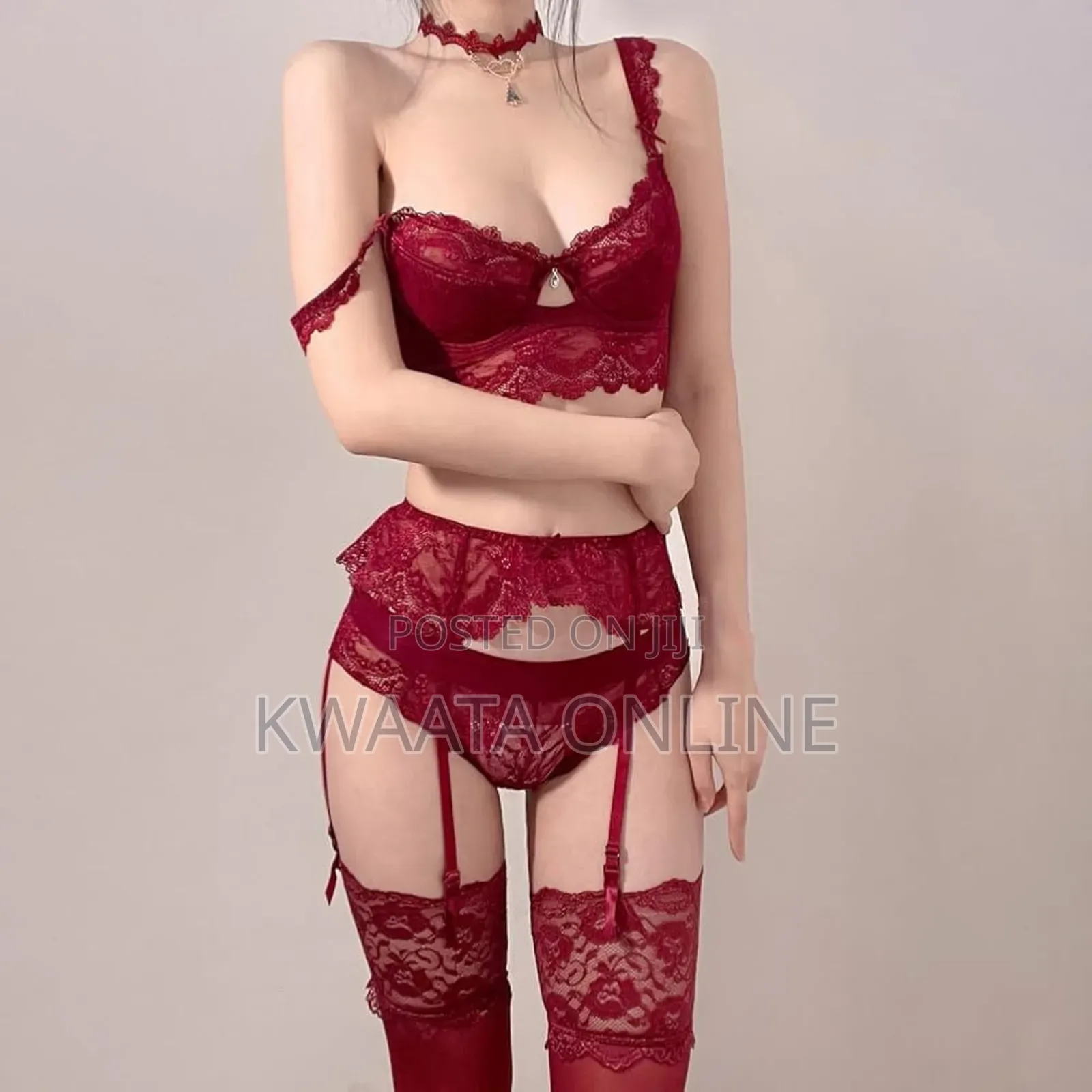 Bra, Garter Belt, Shorts, Stockings, 4-piece Set, Sexy Lingerie Set