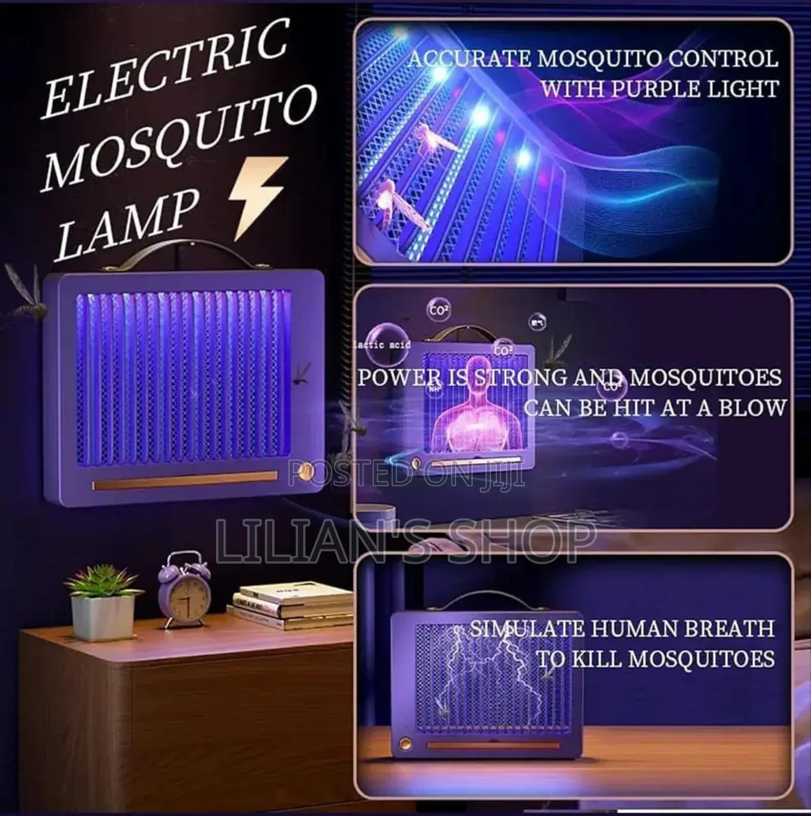 Rechargeable Silent Flat Mosquito Killer Lamp