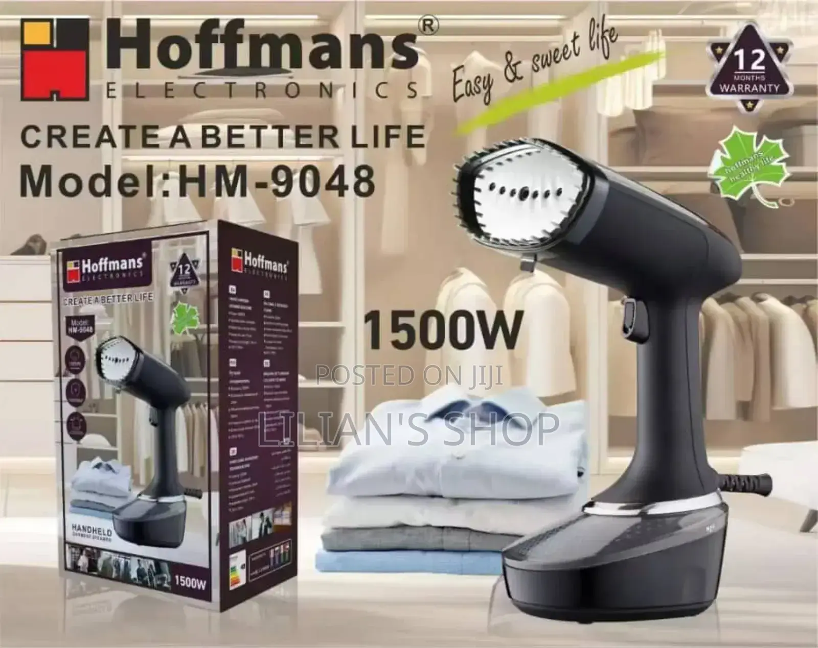 Hoffmans Electronics Handheld Garment Steamer, Model Hm-9048