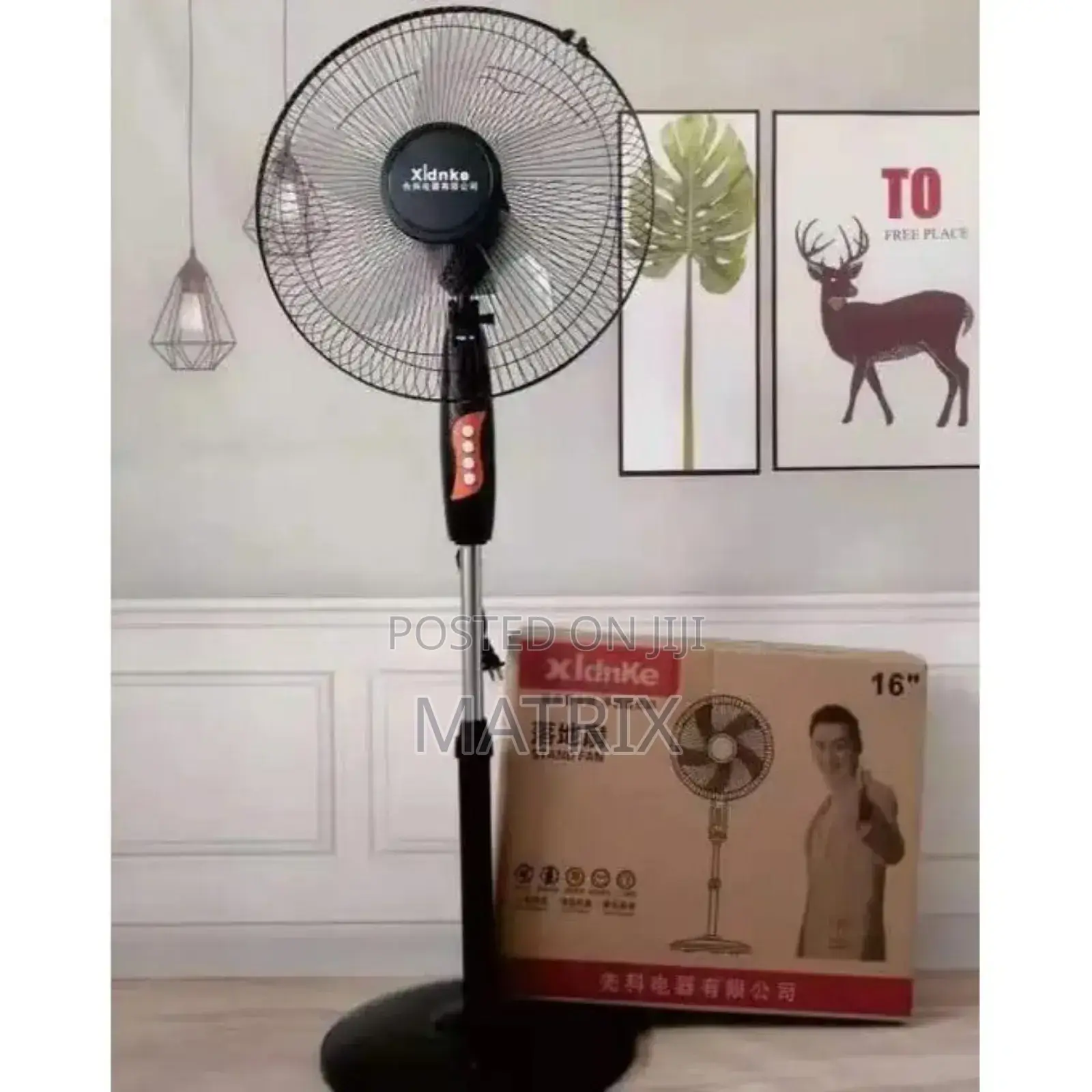 High Efficient 16 Inch Stand Fan That Blows Wind at a Large Angle