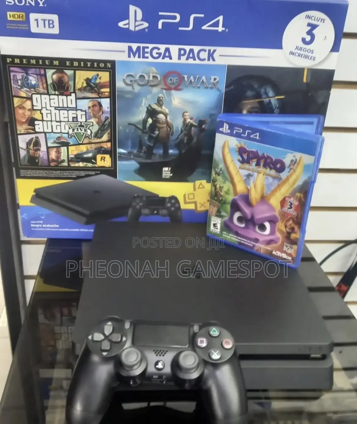 Playstation 4 Slim Combo, Smooth System, 2 Pads, Many Bonus Games!