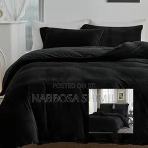 Fluffy Bed Cover Black