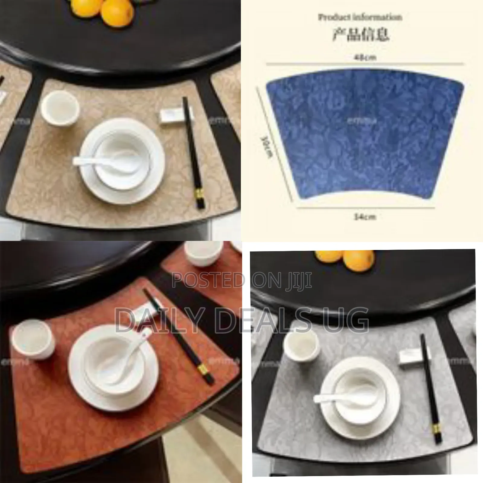 6 Pieces of 30x48cm Leather Fan-Shaped Non Slip Heat Resistant