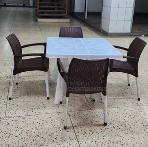 Plastic Bamboo Chairs and Table Set