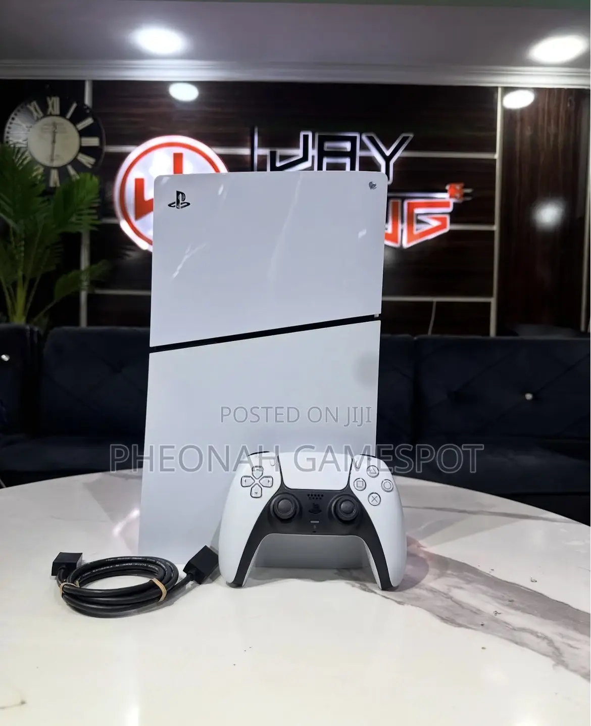 Clean Ps5 Slim Bundle — 2 Pads, 4 Games, Plug and Play Set!