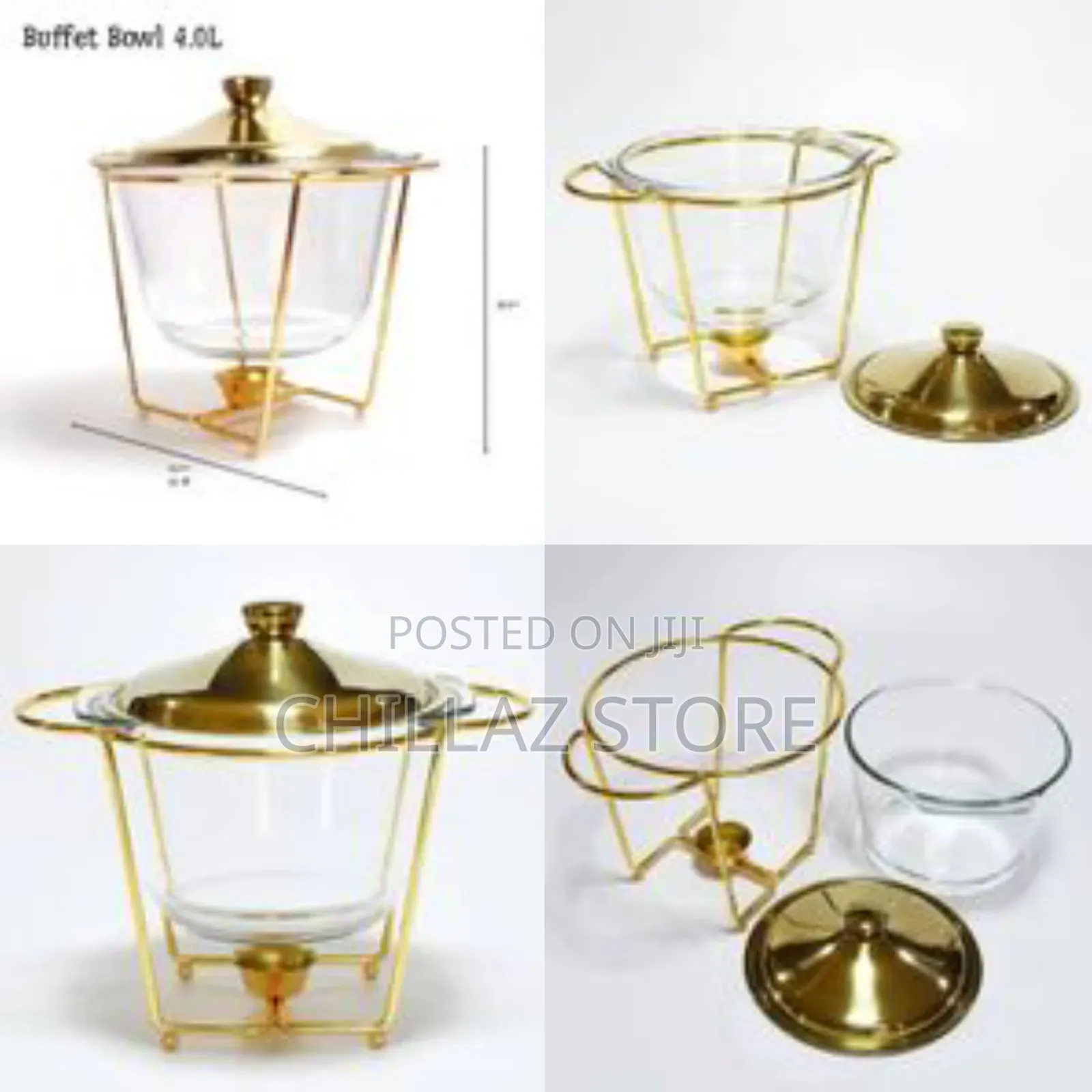 4l Glass Chafing Dish Buffet Set Stove Server Food Warmer.