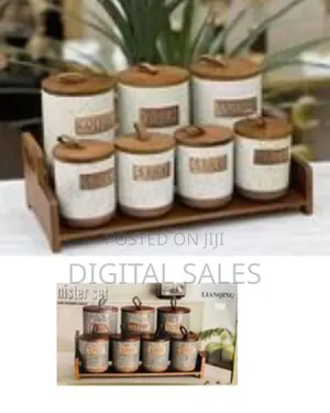 Kitchen Canister Set, 7-Piece Ceramic Kitchen Boxes Containers