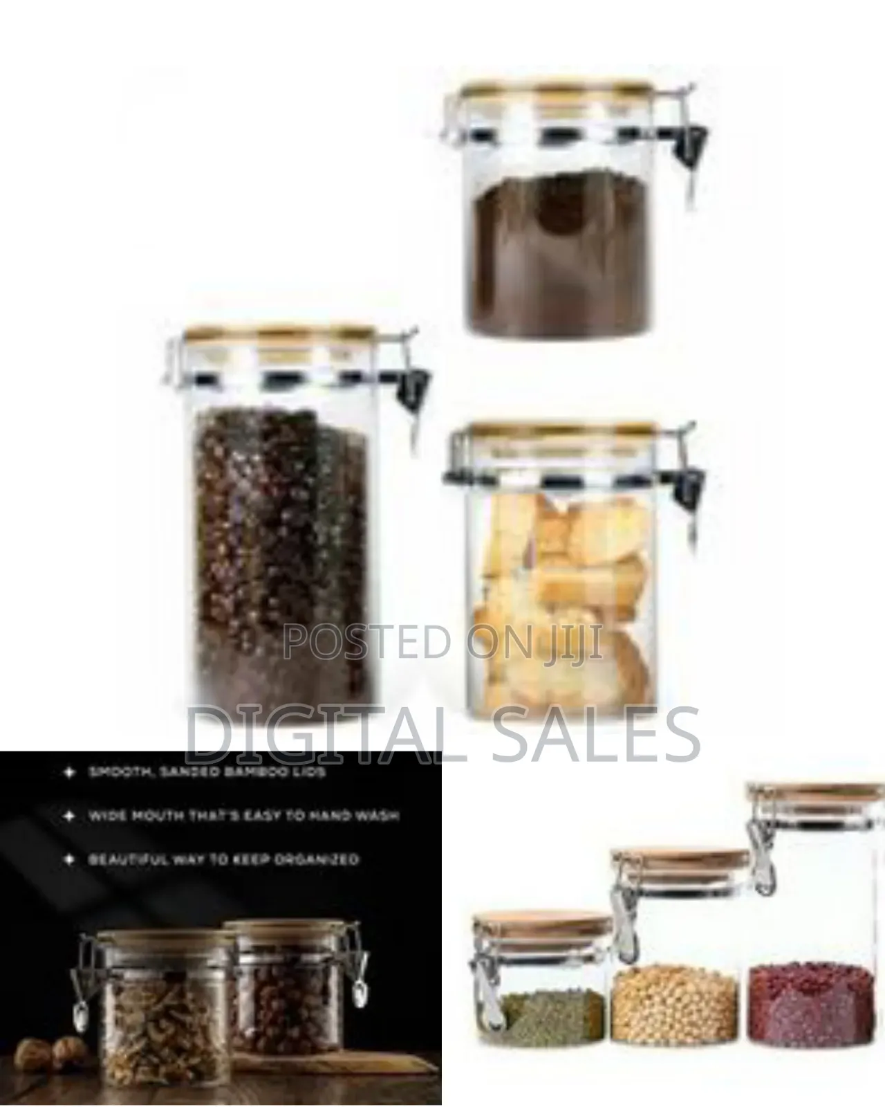 3pc Airtight Storage Pantry Food Glass