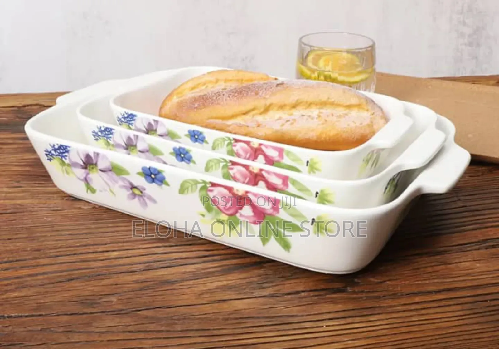 3pcs Ceramic Bakeware and Dinner Set Dishes