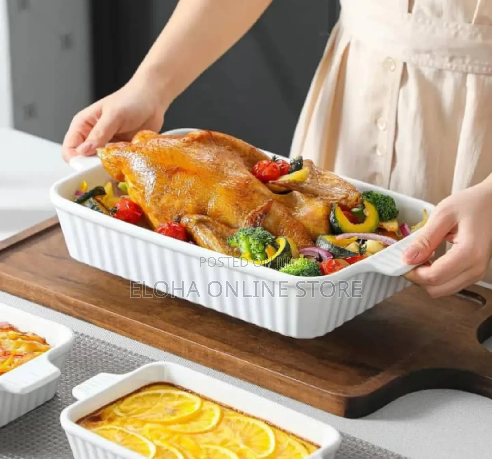 3pcs Ceramic Rectangular Baking Dish Casserole Dishes
