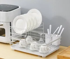 Large Dish Drying Rack Drainer Kitchen Sink Plate Draining Tray