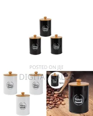 3 Piece Tea Sugar Coffee Canister Sealed Jar Storage Container