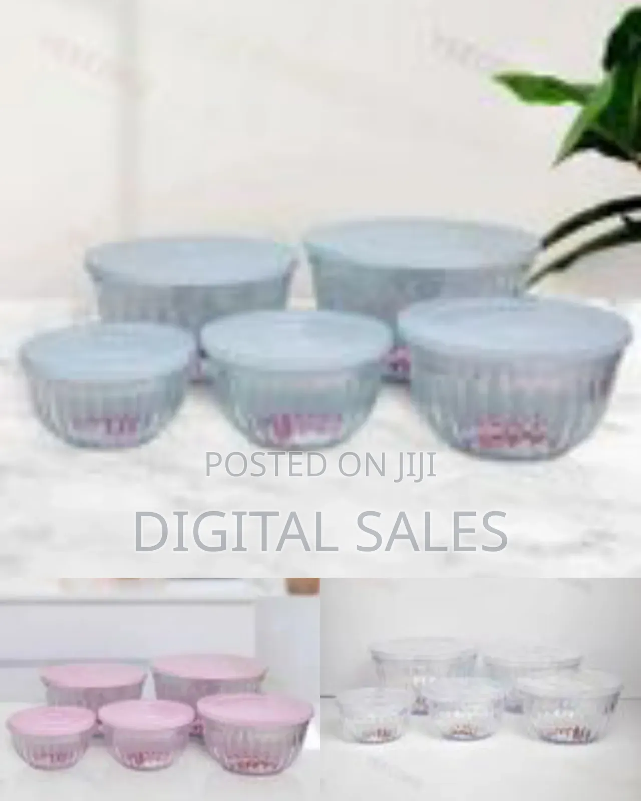 5 Pieces of Clear Plastic Salad Bowls With Airtight Lids, Disposable