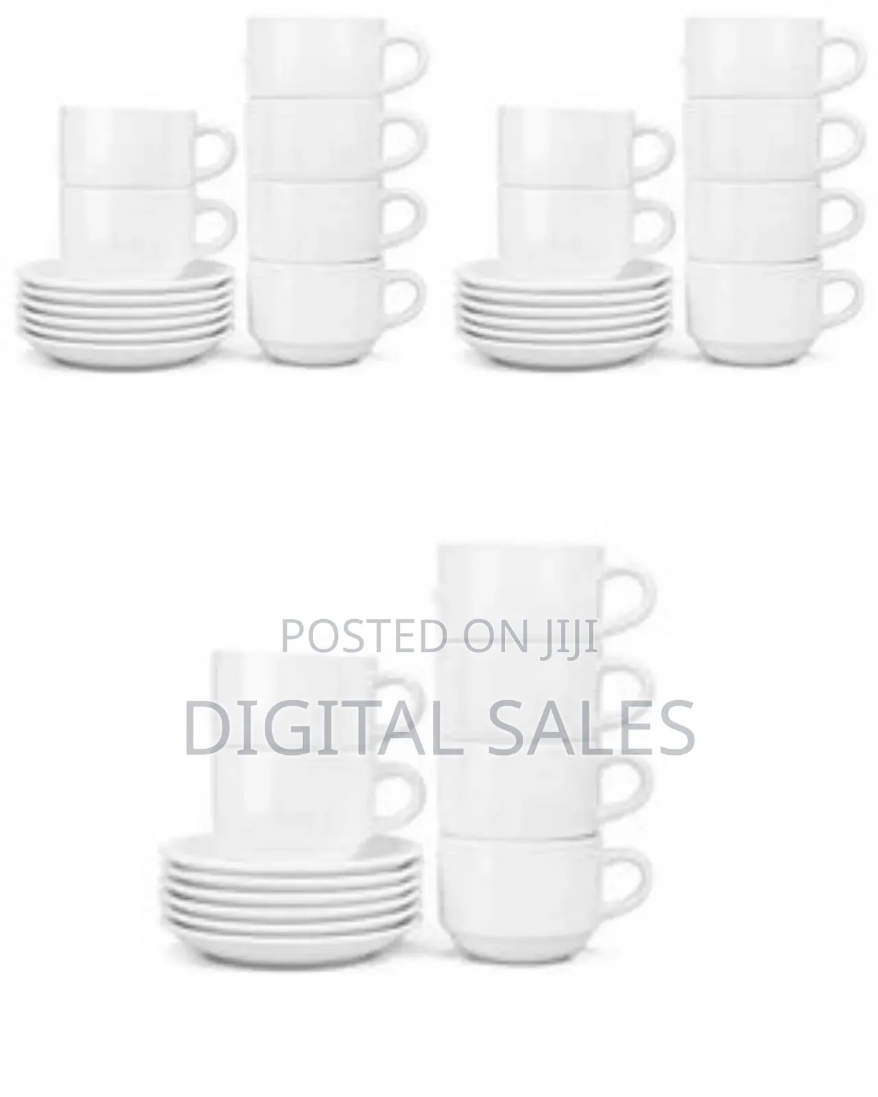 Restaurants and Office 6 Piece Cups and 6 Saucers -White