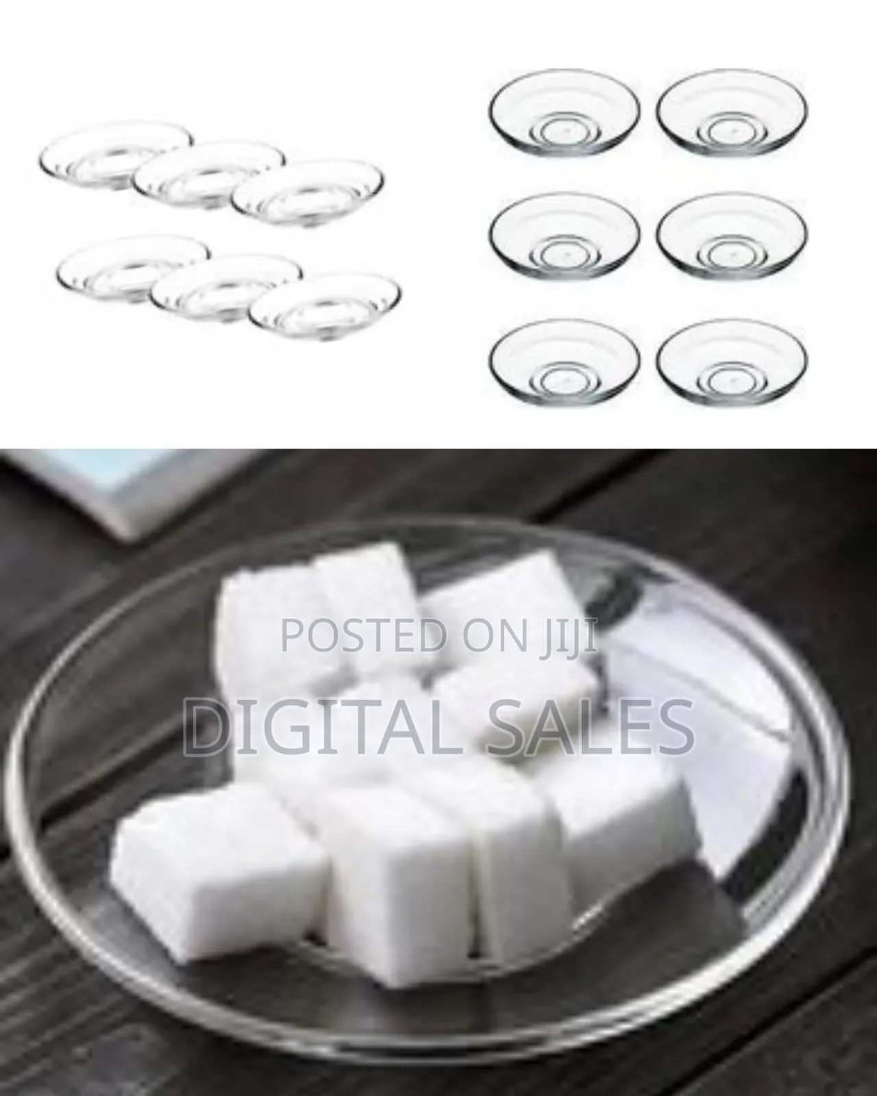 6 Pieces of Clear Glass Saucers Round Decorative Plates