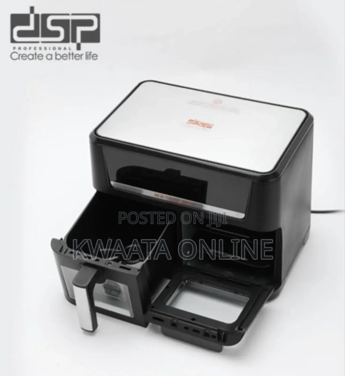 DSP Kb2188 Dual Zone 14l Air Fryer Oven –Led Touch, 1700w Power