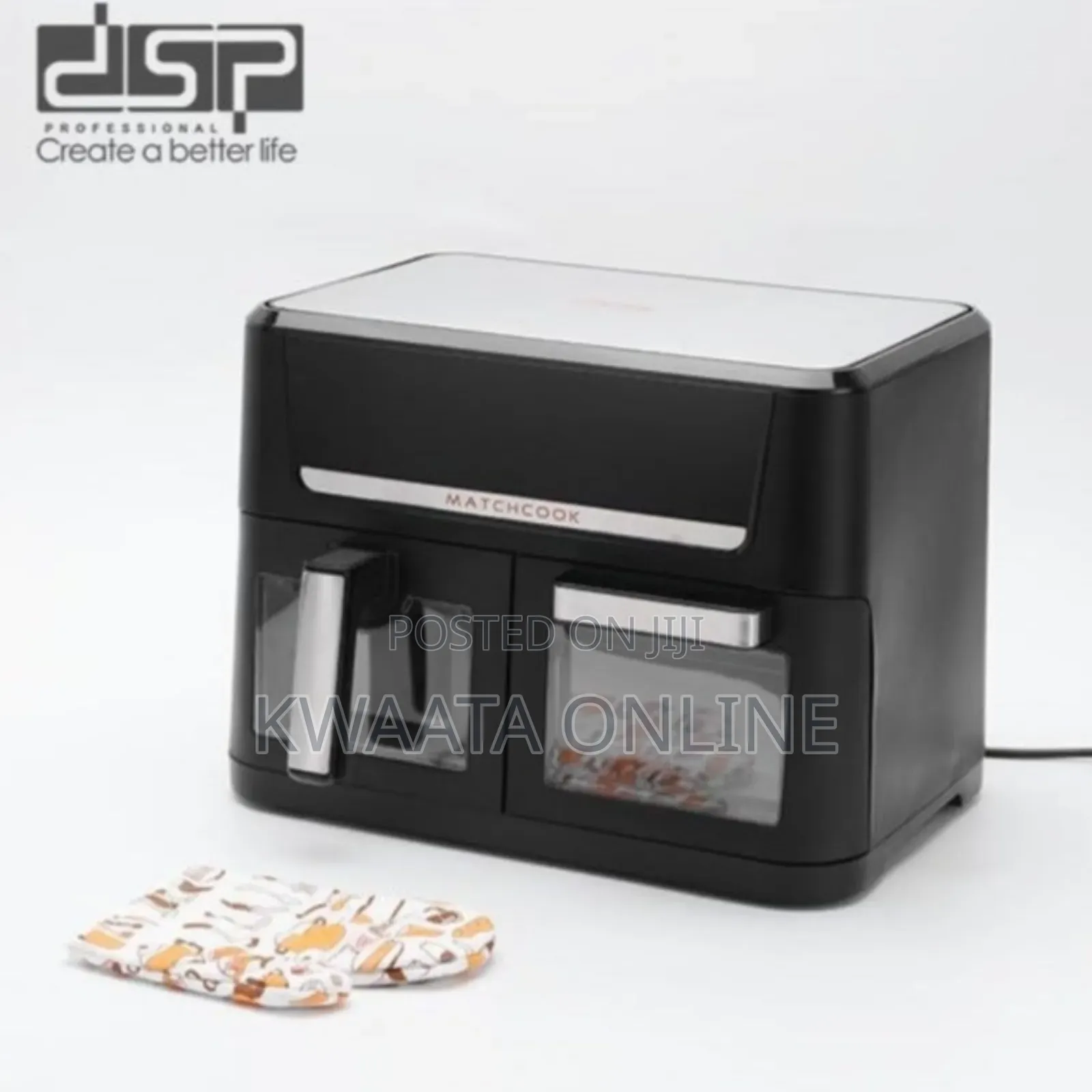 DSP Kb2188 Dual Zone 14l Air Fryer Oven –Led Touch, 1700w Power