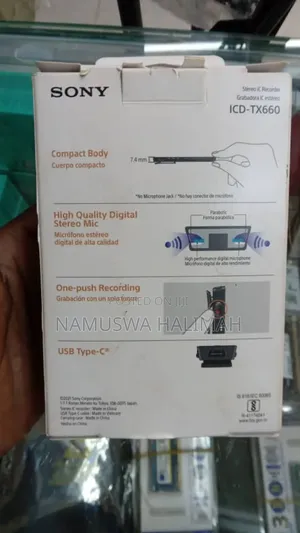 Sony Icd-Tx660, a Digital Stereo Ic Recorder.