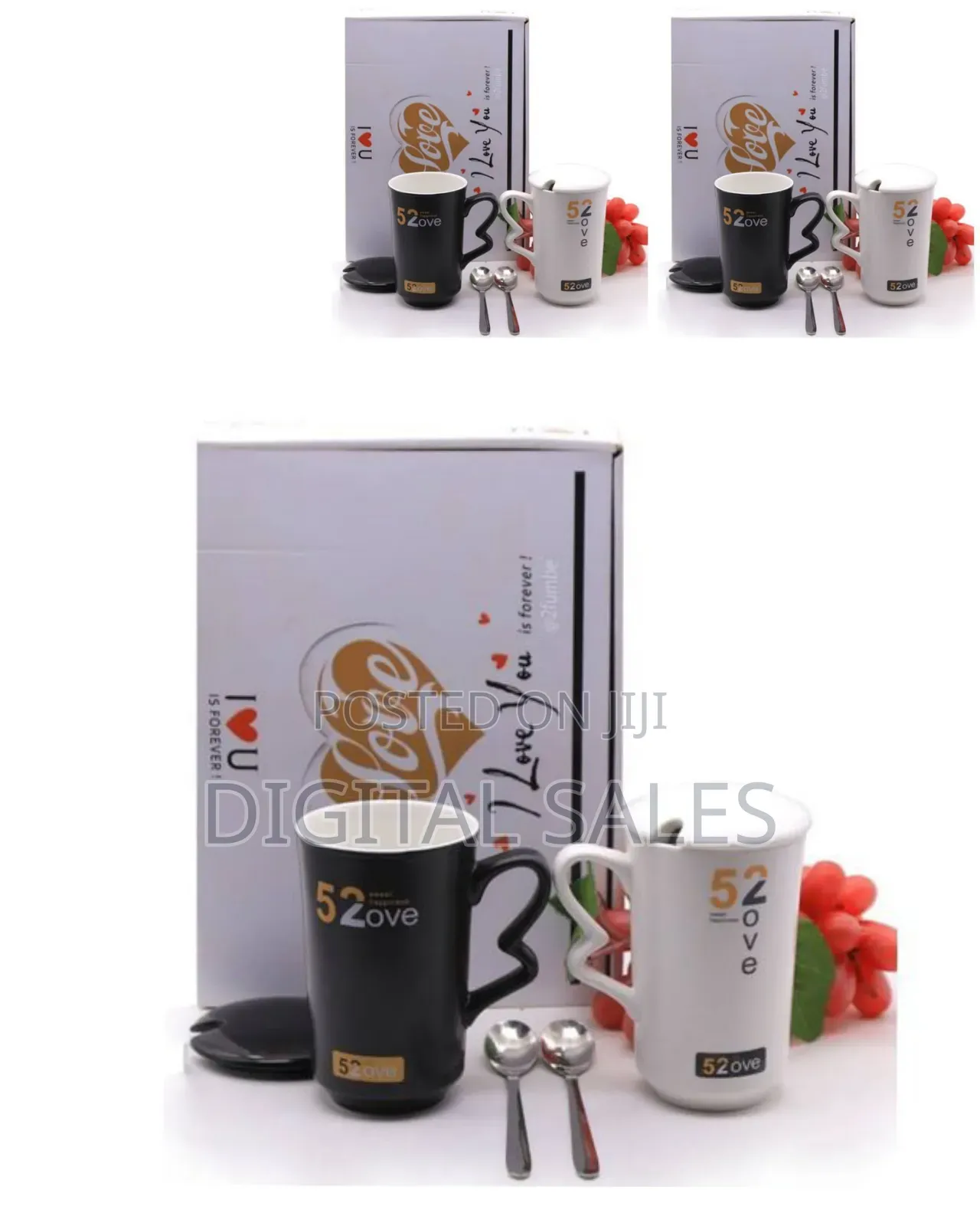Breakfast Tea Cups Gift Set, 2pcs - White, Black