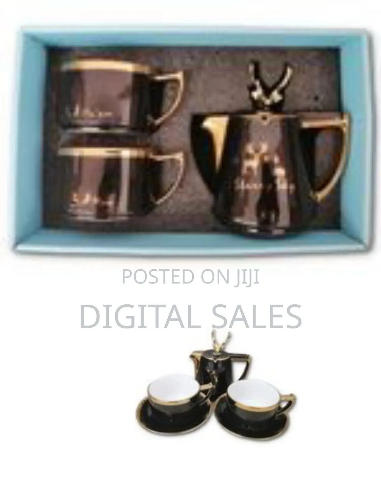 Breakfast Tea Pot 2 Cup Saucers Gift Set, 2pcs