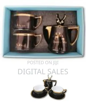 Breakfast Tea Pot 2 Cup Saucers Gift Set, 2pcs