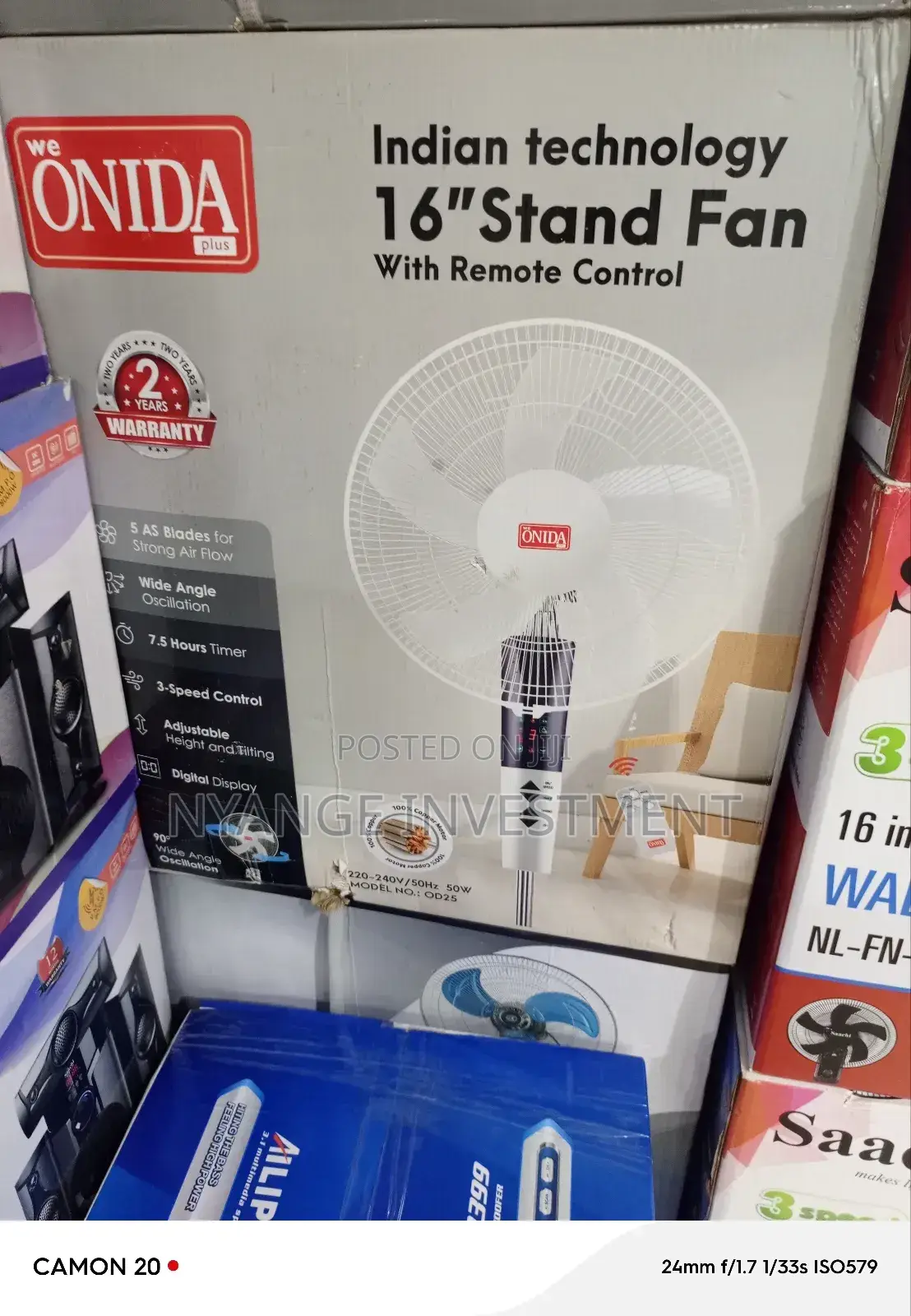 Onida 16 Stand Fan With Remote