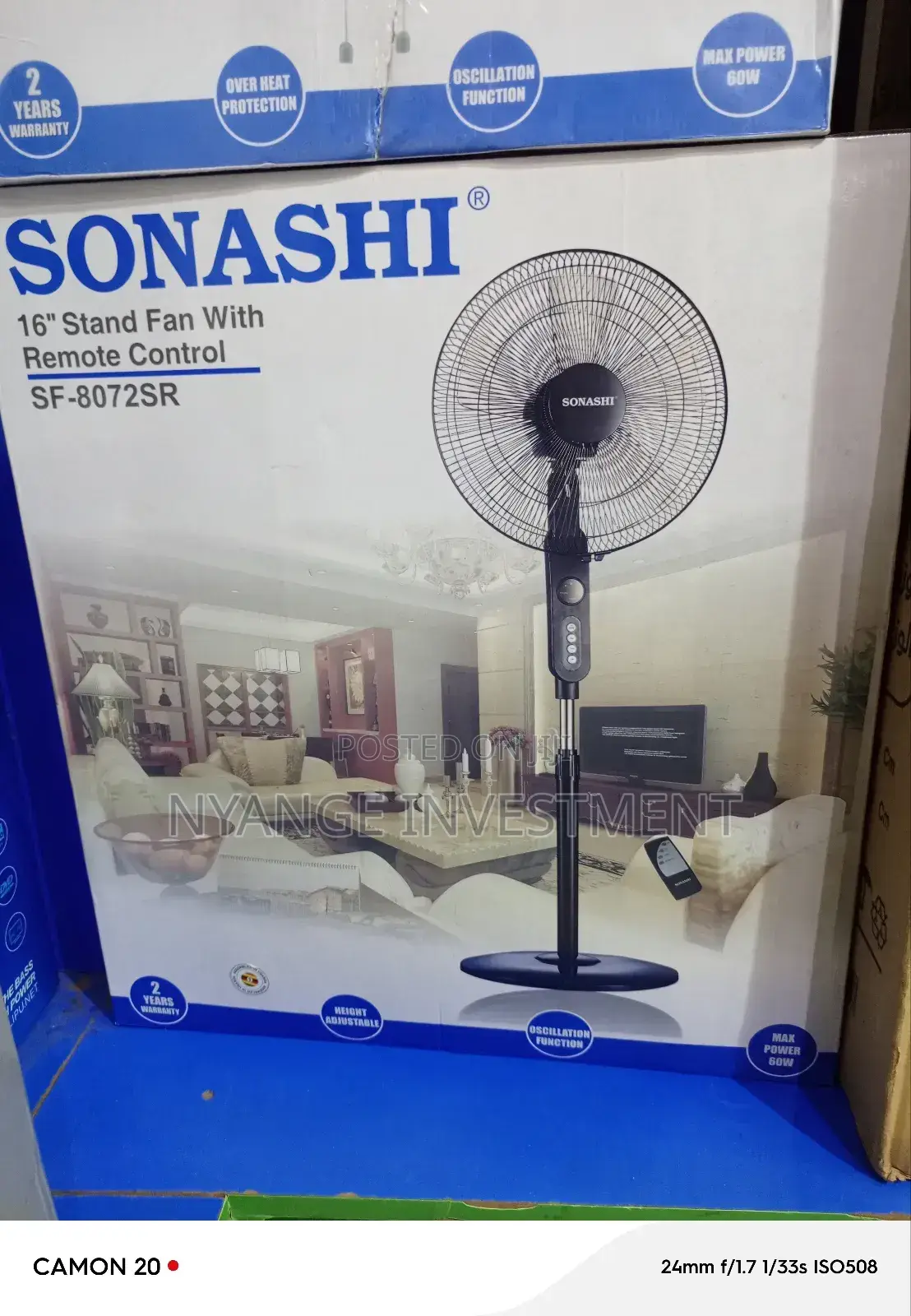 Sonashi Stand Fan With Remote. Stand Fan