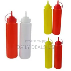2 PCS Plastic Squeeze Dispenser Vinegar Oil Tomato Sauce Bottles