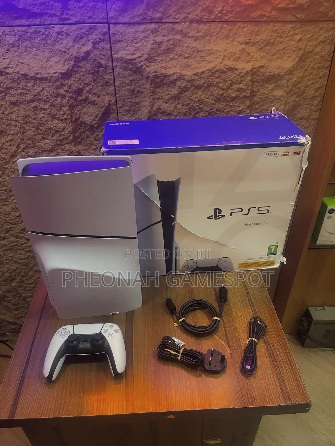 Clean Ps5 Slim Bundle, 2 Pads, Ready With 5 Loaded Games.