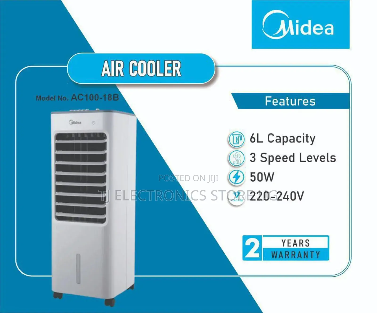 Midea 6 Litre Air Coolers/3 Speed Levels