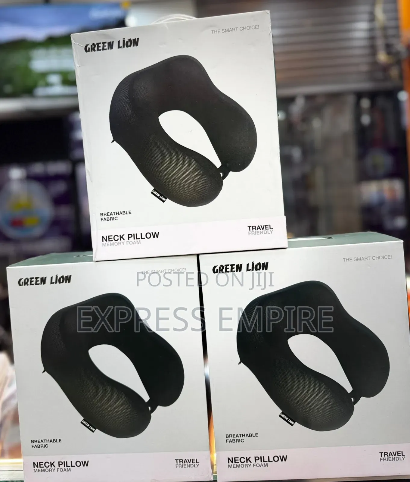 Green Lion Neck Pillow