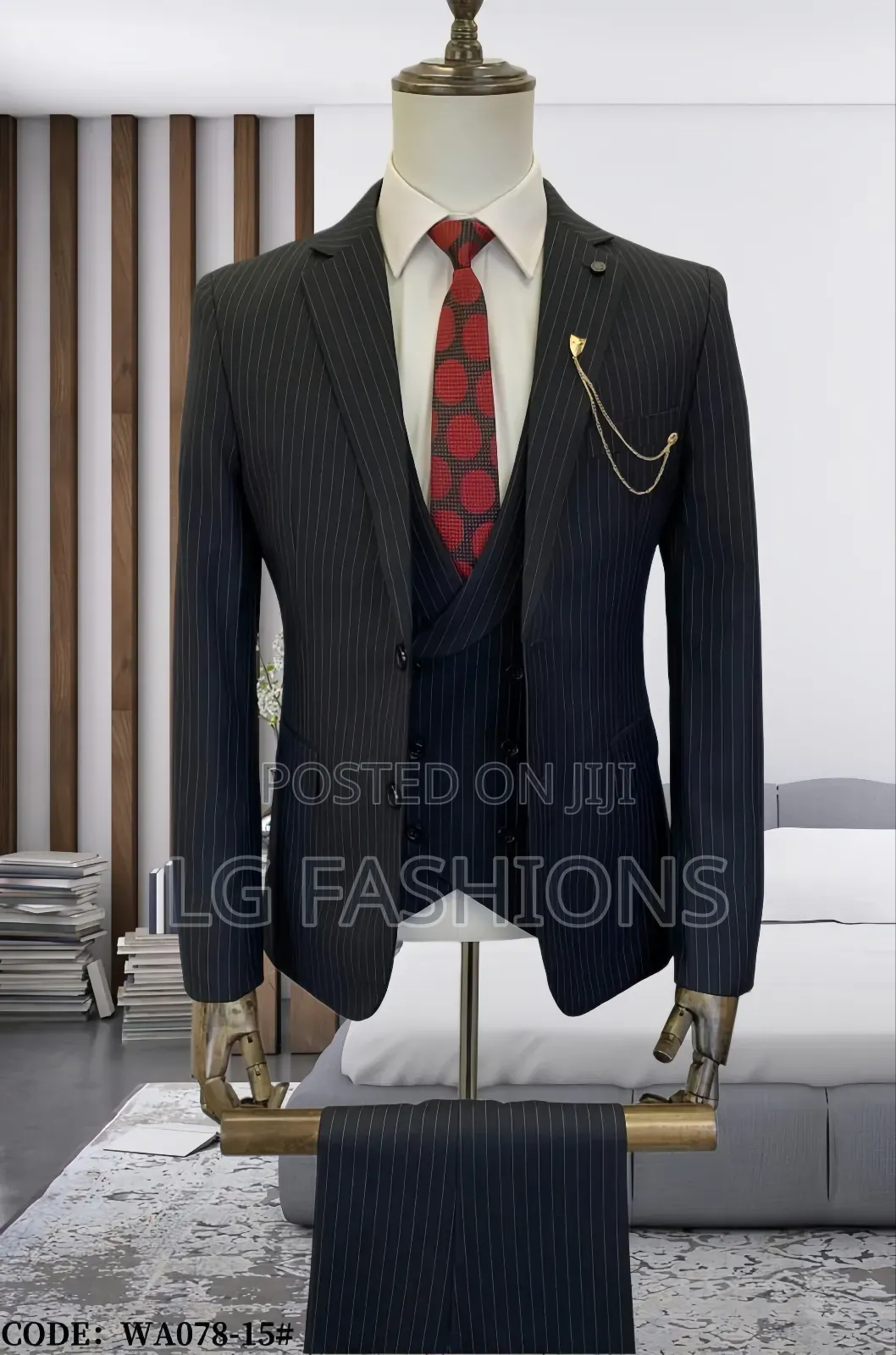 Striped Men's Three Piece Turkey Suits
