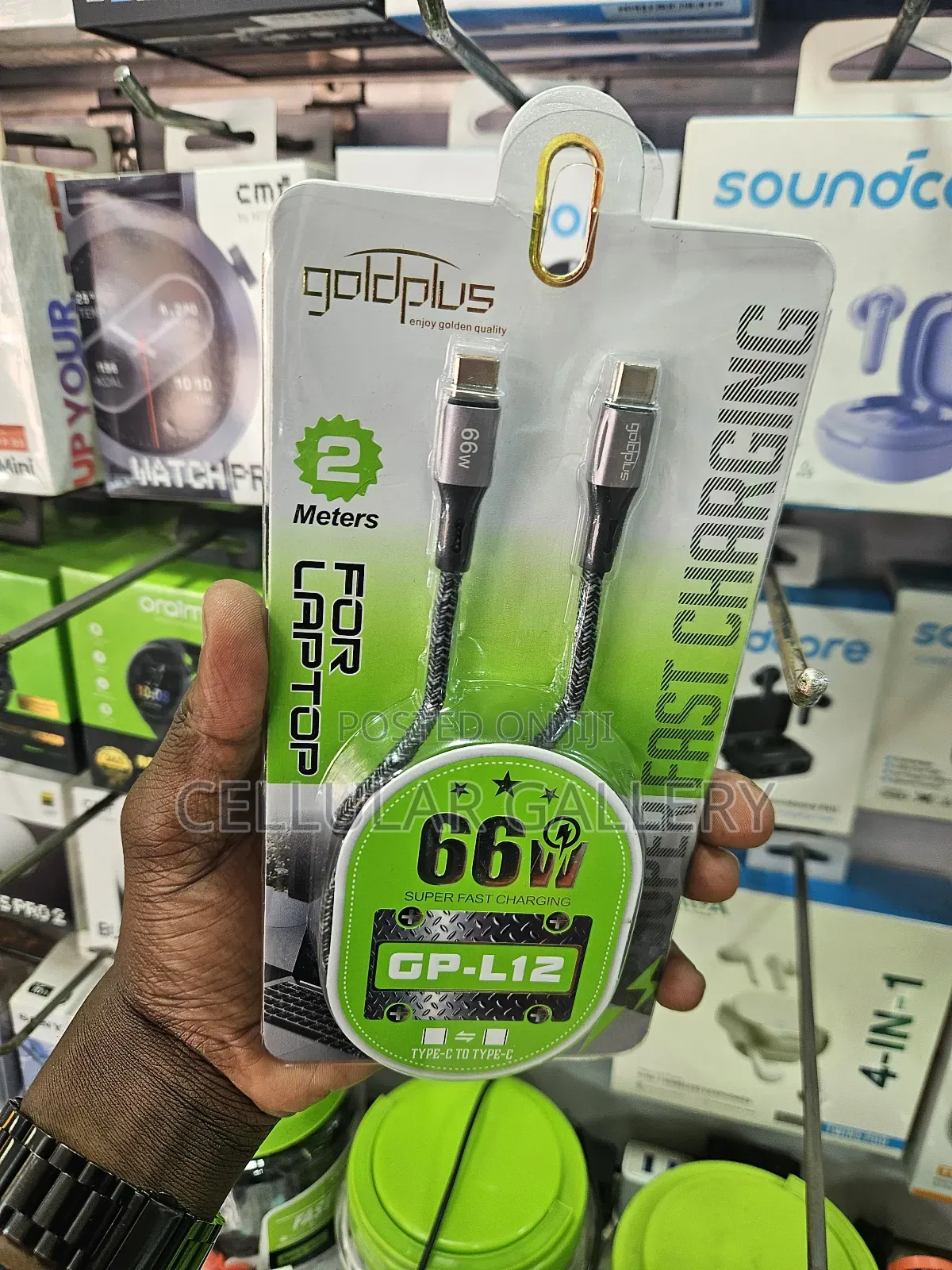 Goldplus Usb-C to Usb-C Braided 66w Data Cable of 2m