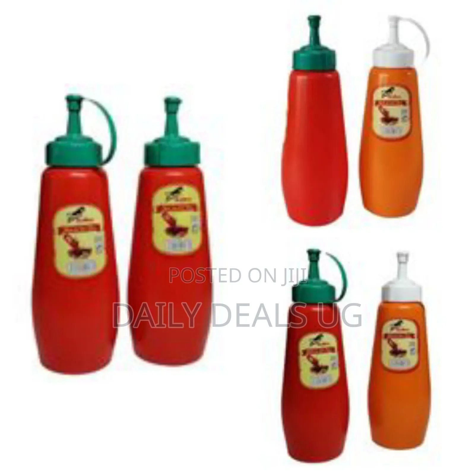2 PCS Plastic Squeeze Dispenser Vinegar Oil Tomato Sauce Bottles