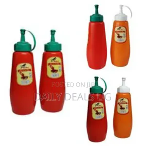 2 PCS Plastic Squeeze Dispenser Vinegar Oil Tomato Sauce Bottles