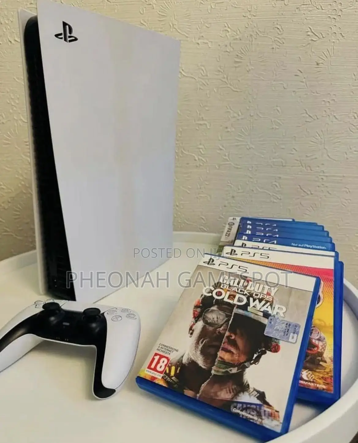 Full Ps5 Standard Set, 2 Pads, 4 Games, Ready to Enjoy.
