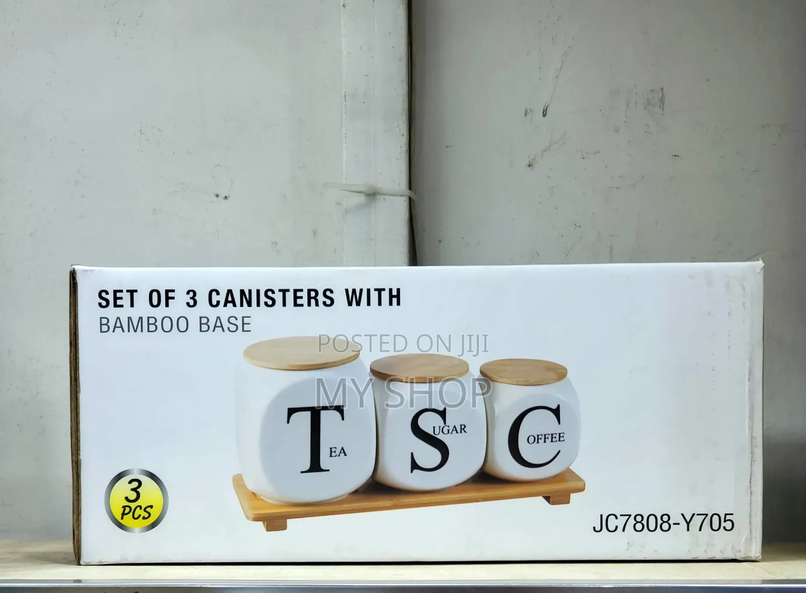 Canister Set With Bamboo Base