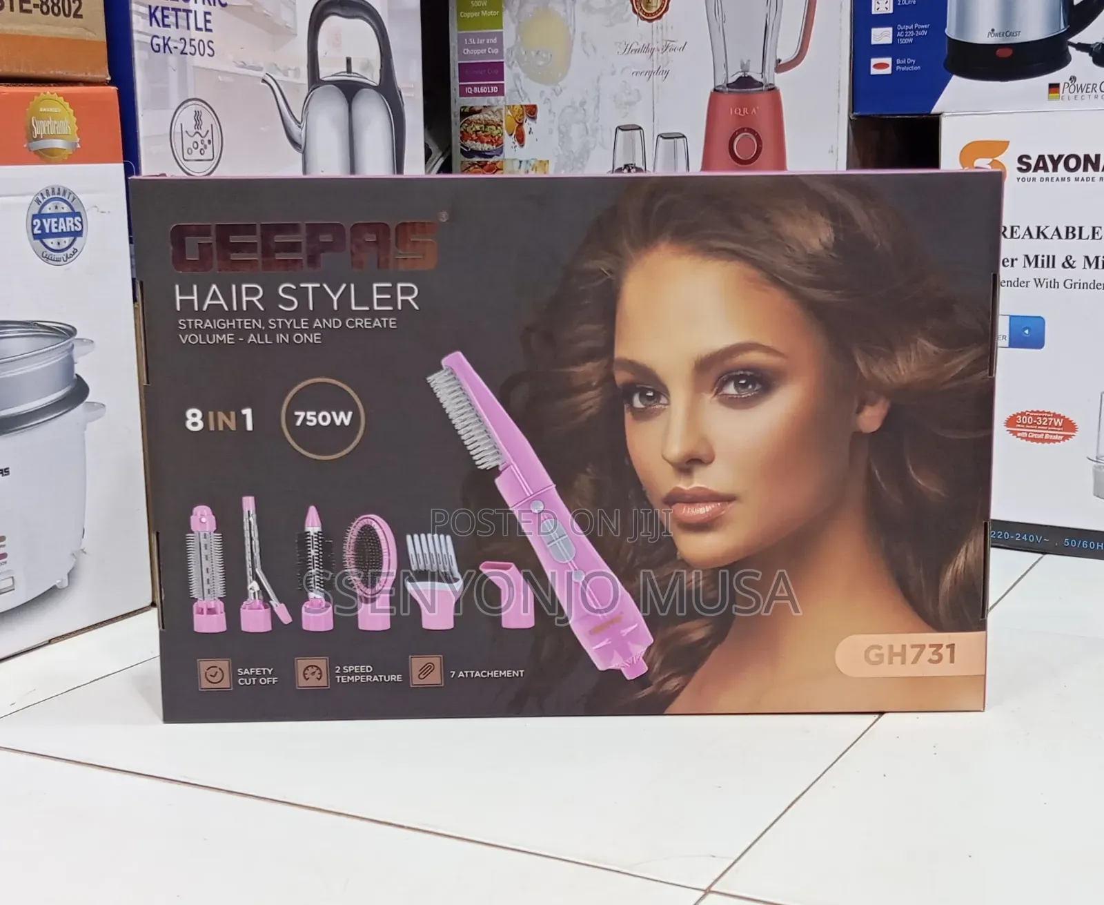 Geepas Gh731 8-in-1 Hair Styler 750w – Straighten, Curl Add Volume