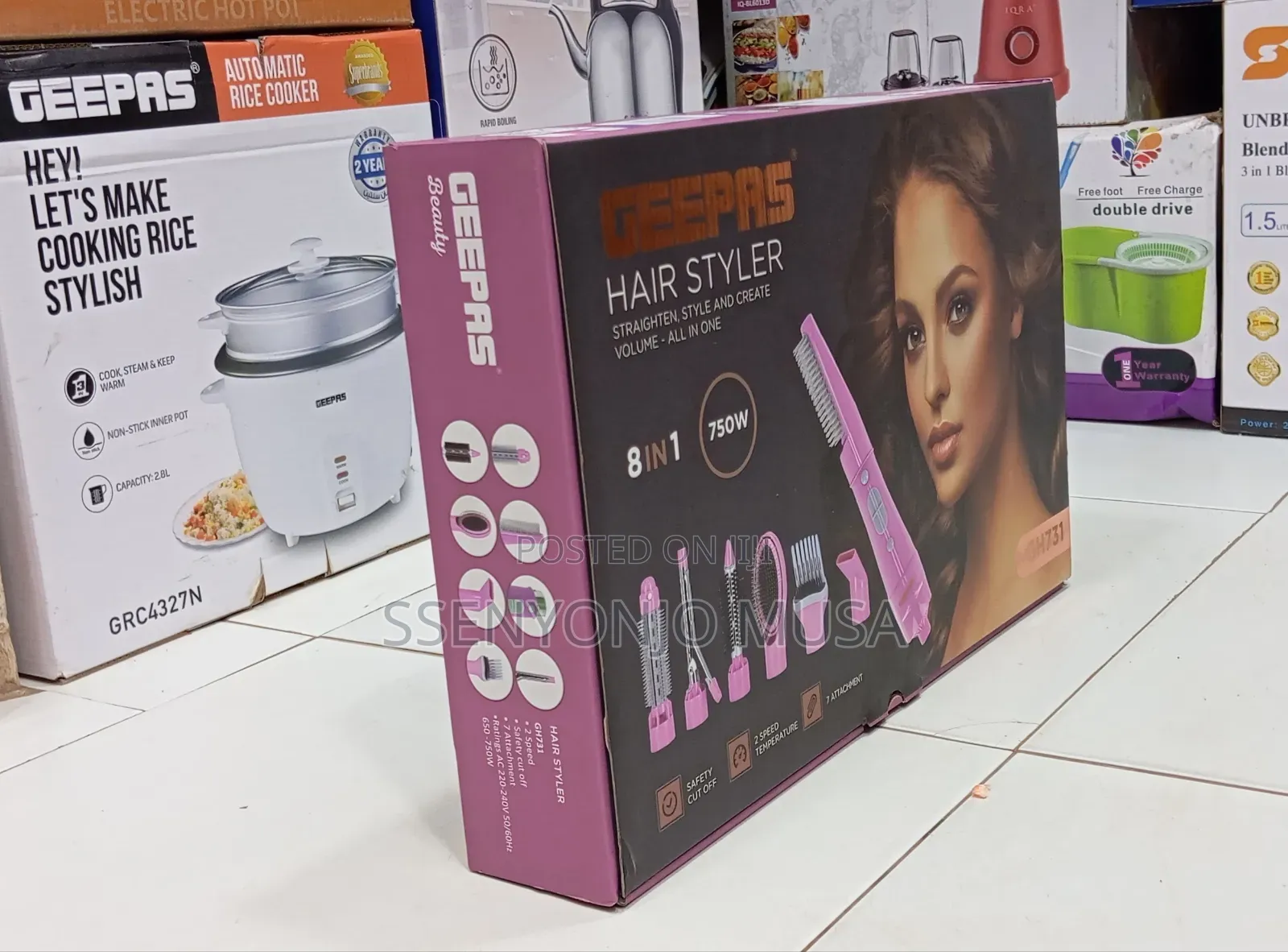 Geepas Gh731 8-in-1 Hair Styler 750w – Straighten, Curl Add Volume