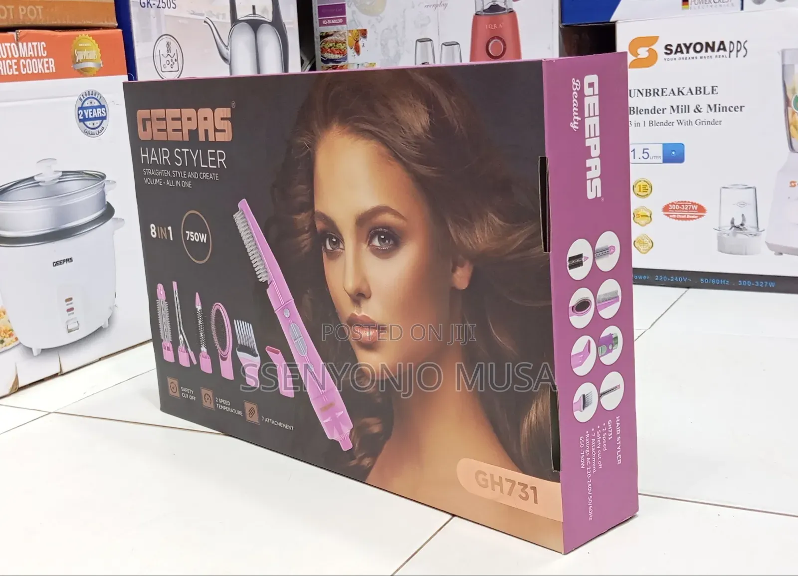Geepas Gh731 8-in-1 Hair Styler 750w – Straighten, Curl Add Volume