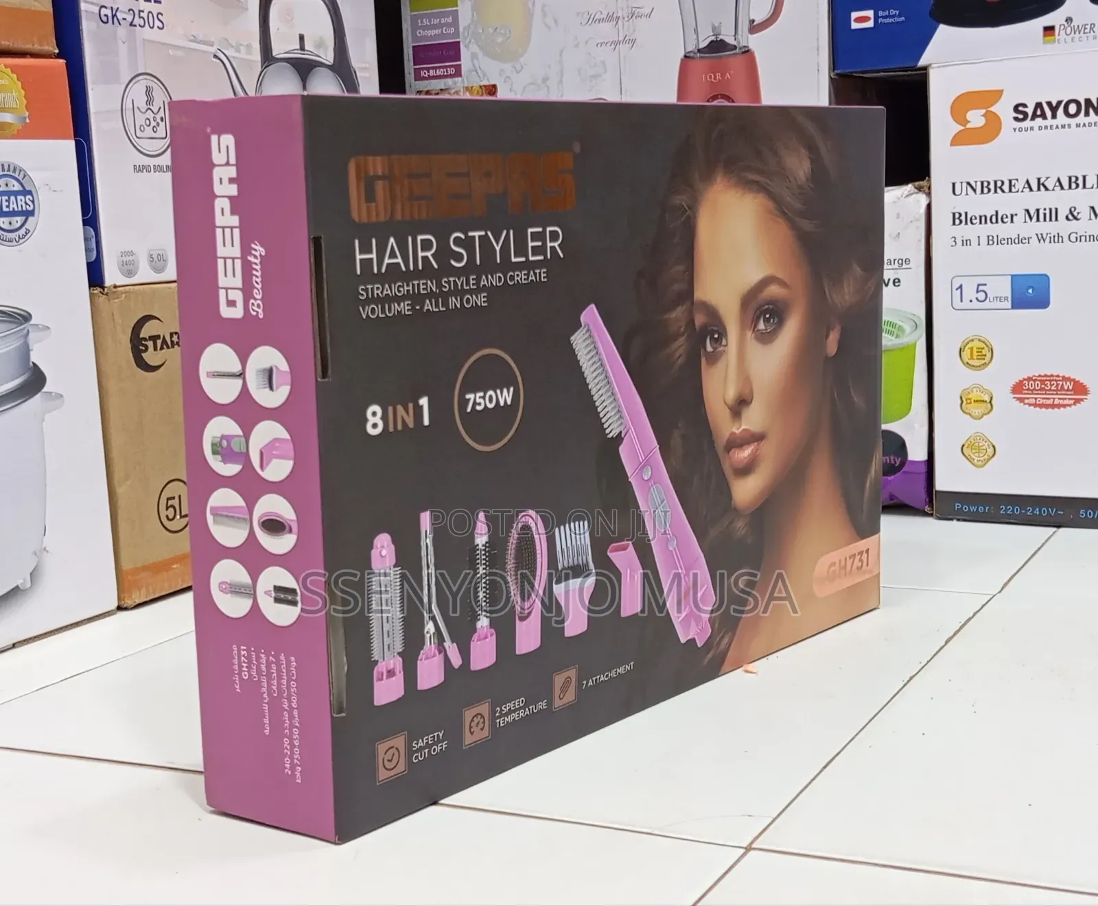Geepas Gh731 8-in-1 Hair Styler 750w – Straighten, Curl Add Volume
