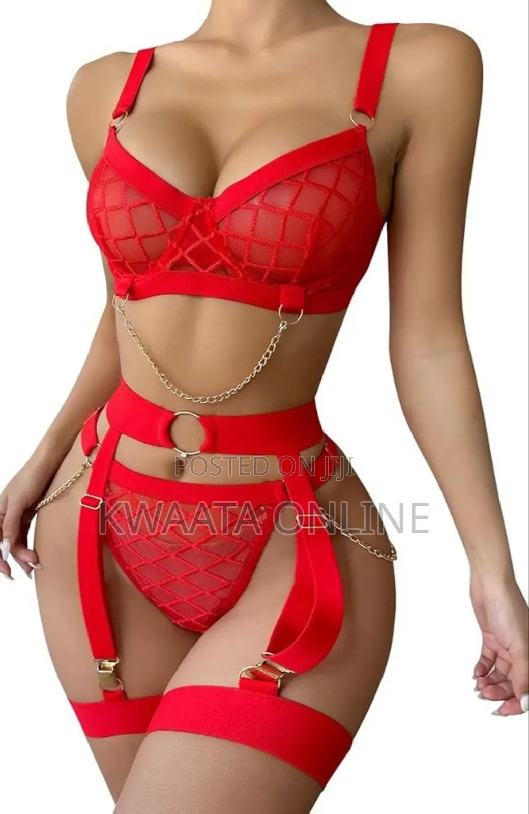 Women's Sexy Lingerie Set Garter Belt Teddy Body Chains Rave Sleepwear