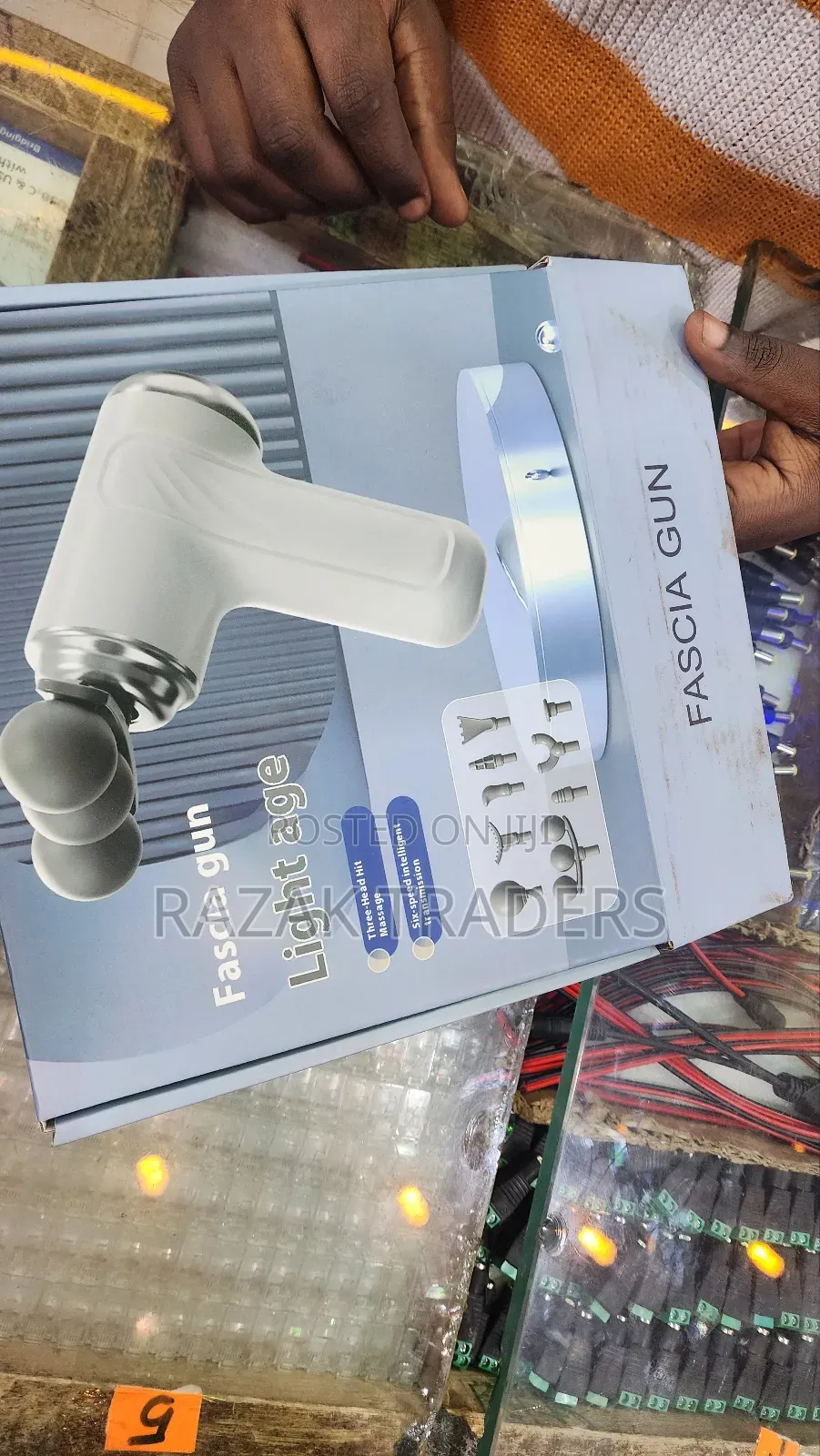 Portable Deep Tissue Massage Gun 9 Massage Heads 6-Speed Quiet