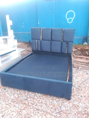 Classic Gray Fabric Geometric Bed 5*6