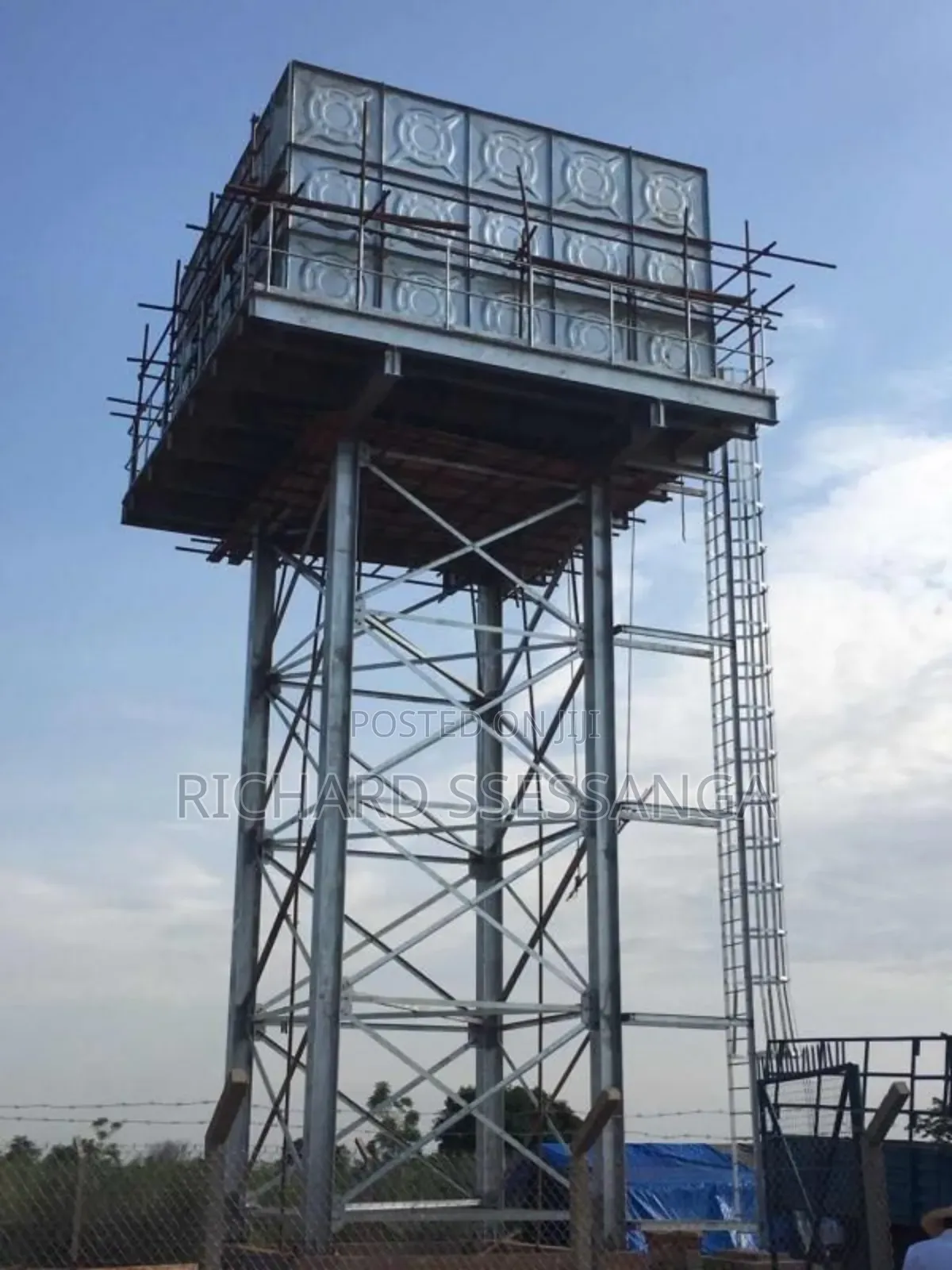 Pressed Galvanised Steel Plate Water Tank and Tower Fabrication