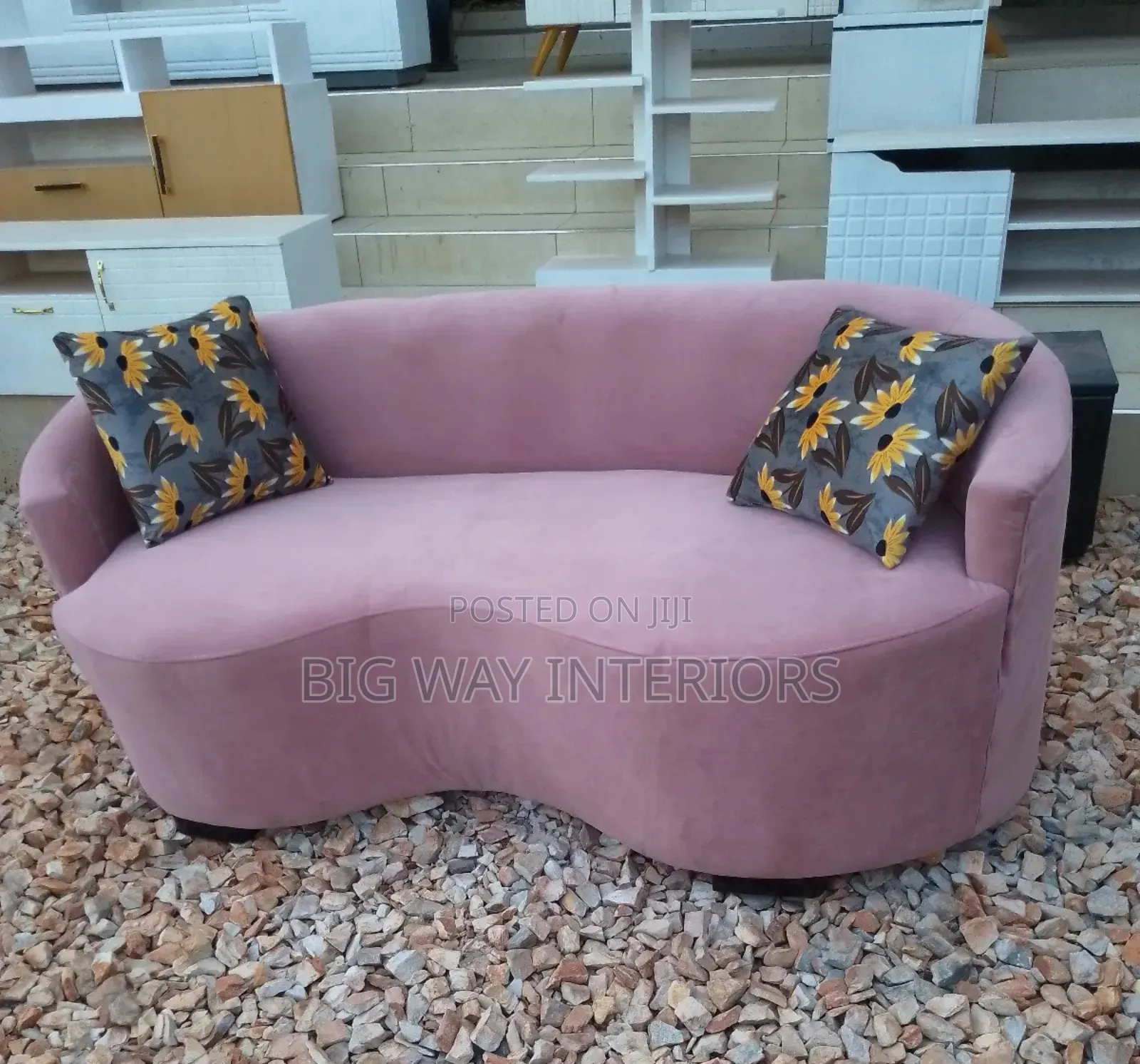 Modern Business 3 Seater Pink Sofa