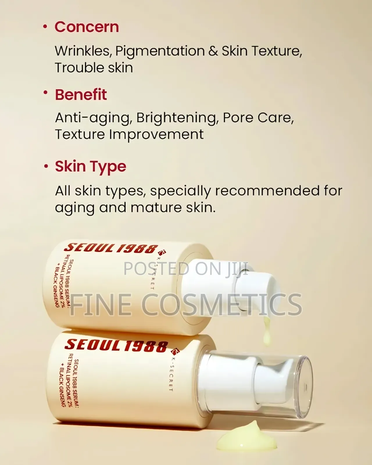 Original Seoul Serum 1988, K-secret Anti-aging Retinol Wrinkle Remover
