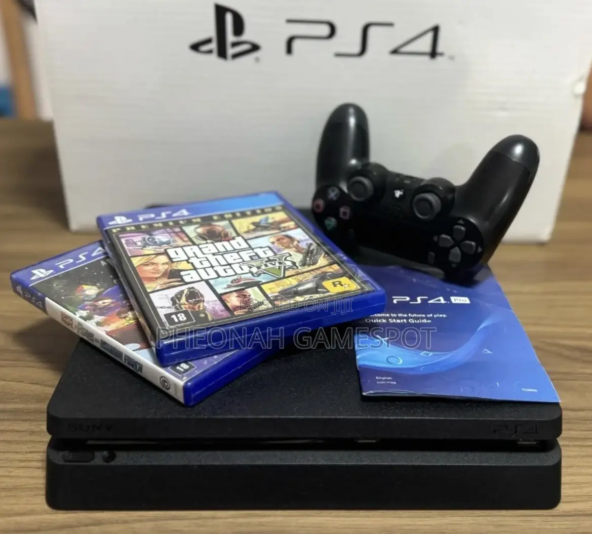 Playstation 4 Slim, 2 Pads, 14 Fun Games, Works Perfect.